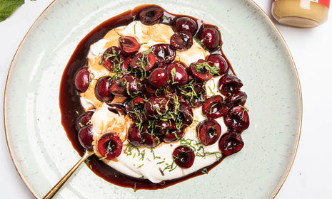 Balsamic vinegar macerated cherries