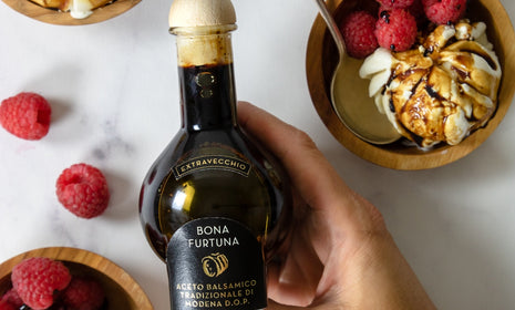 25-Year DOP Aceto Balsamico Extravecchio with berries & ice cream