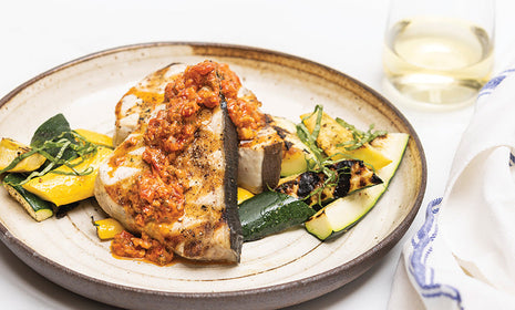 Grilled Swordfish with Pesto Trapanese