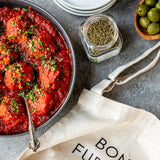 Bona Furtuna Italian Puttanesca Pasta Sauce with Tuna Meatballs