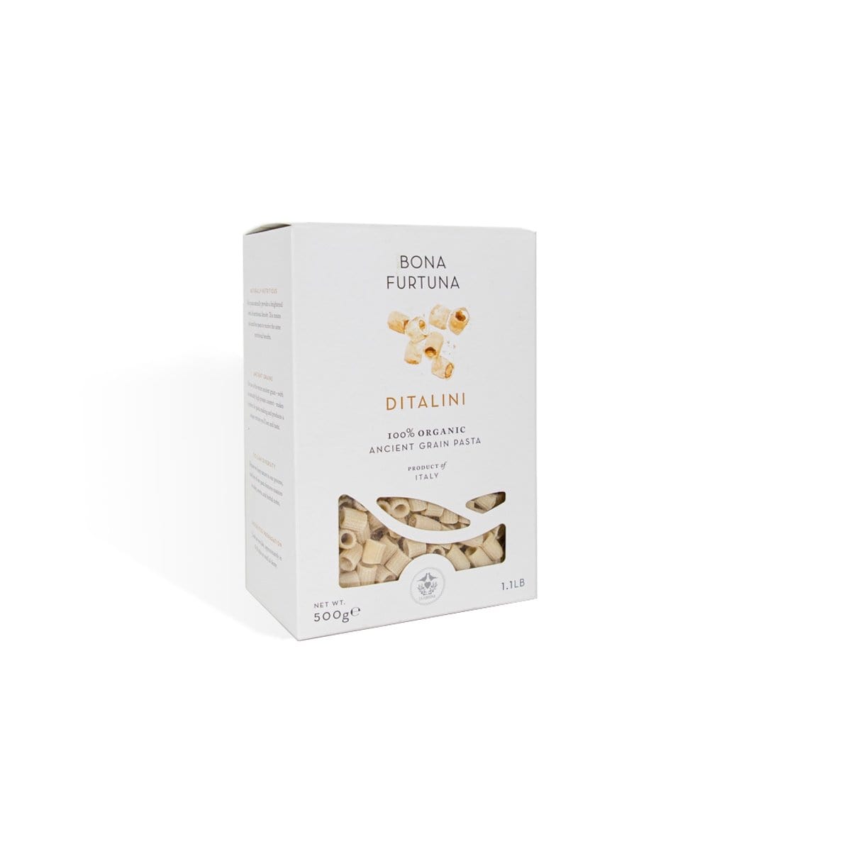 Bona Furtuna Ditalini Pasta - small pasta shapes - ditilini pasta