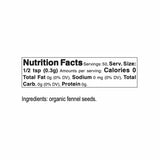 Bona Furtuna Wild Foraged Organic Fennel Seed - Nutrition Facts and Ingredients