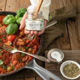 Bona Furtuna Mamma Rose’s Herb Blend with Chicken, Tomatoes and Olives - italian seasoning dry rub for smoked chicken  - best seasonings for chicken