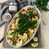 Bona Furtuna Trapani Sicilian Sea Salt and Organic Herb Blend with Pasta Dish - Italian Seasoned Salt with organic dried herbs