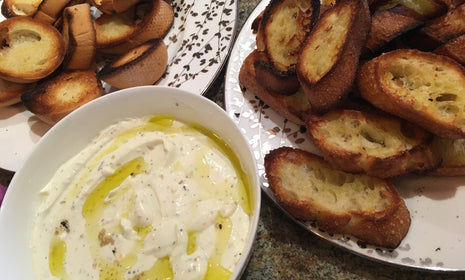 Ricotta & Olive Oil crostini