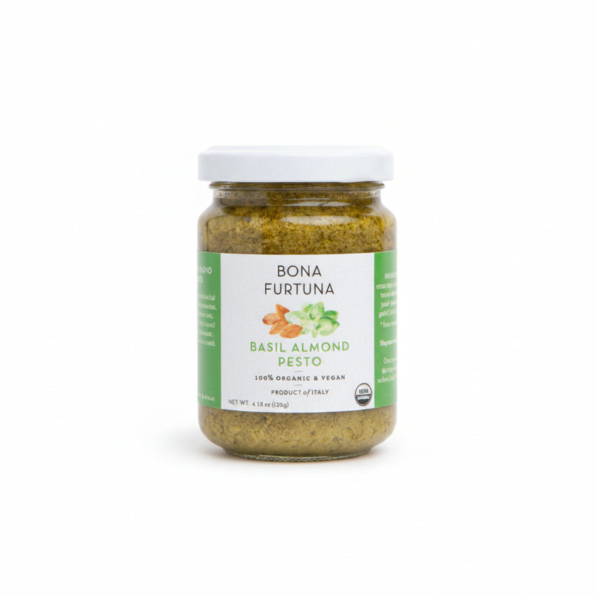 Bona Furtuna Basil Almond Pesto - Organic Sicilian Almond Basil Pesto For Sale