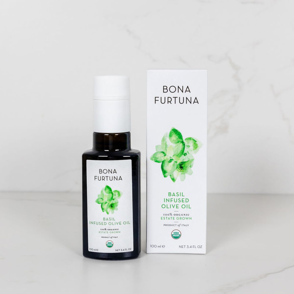 Bona Furtuna Basil Infused Olive Oil - Italian Flavored Olive Oil