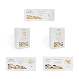 Collection of Bona Furtuna pasta boxes on a white background - Tagliatelle Ancient Grain pasta - Buone Feste Sicilian Holiday Gift Set - made in sicily gifts