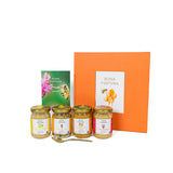 Bona Furtuna Bees Knees - Gift Set including Wildflower, Sulla and Lemon Blossom Honeys, as well as our stunning Bee Pollen, a golden spoon 