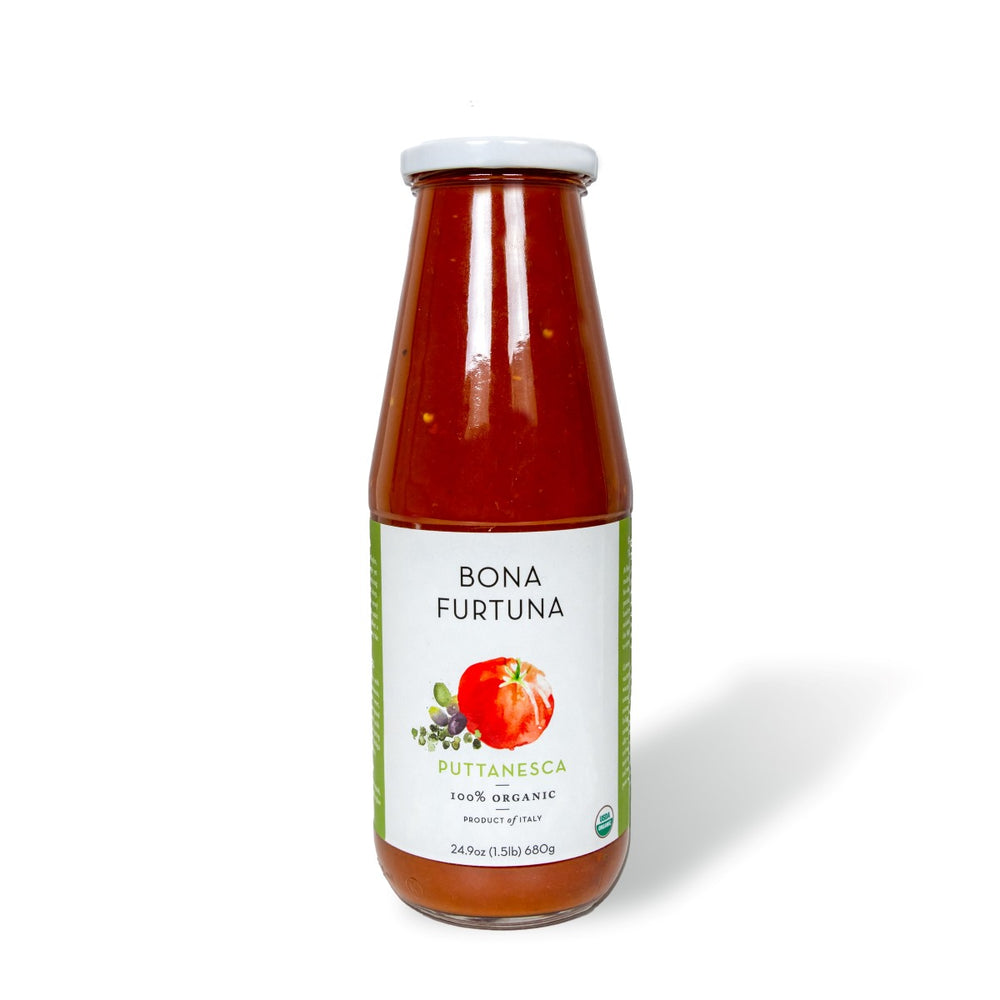 Bona Furtuna Puttanesca Sauce - Authentic Italian Pasta Sauce with Organic Heirloom Tomatoes