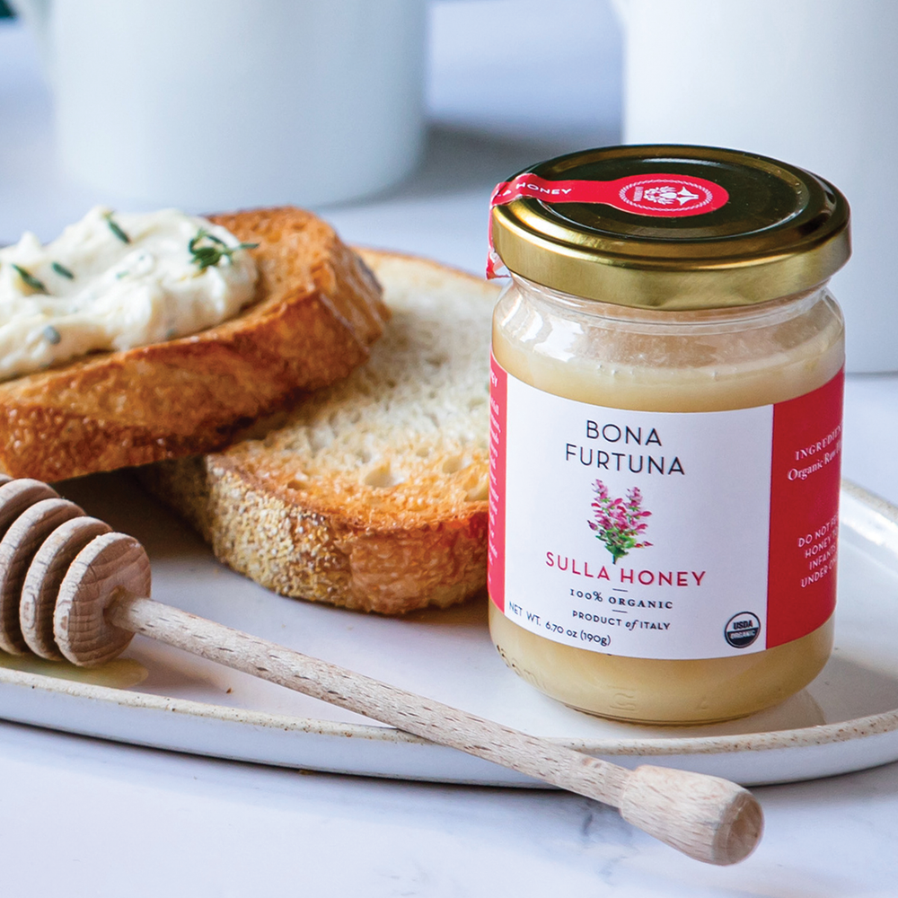 Bona Furtuna Sulla Honey - Italian Honey with Toast - fancy honey