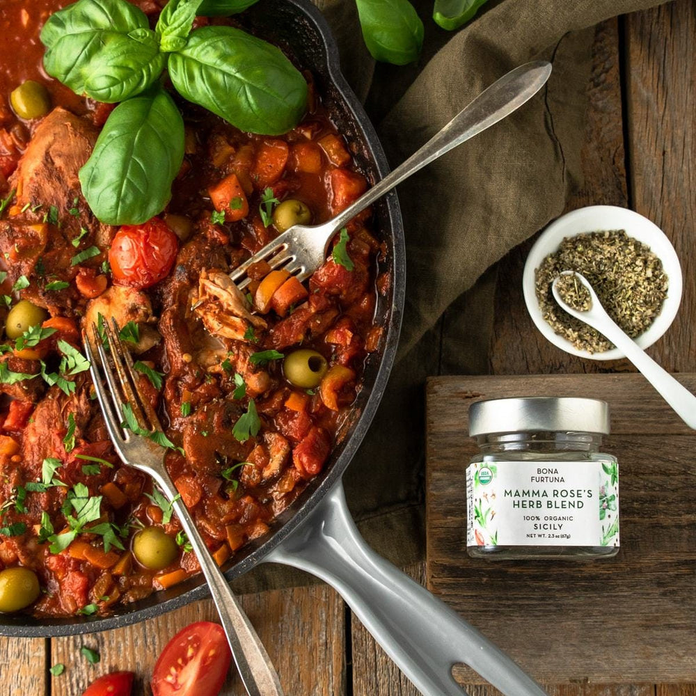 Bona Furtuna Mamma Rose’s Herb Blend with Chicken, Tomatoes and Olives - Organic Italian Blend