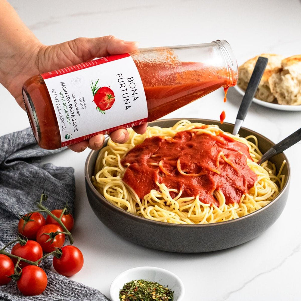 Bona Furtuna Marinara with Rosemary in Spaghetti - Organic Tomato Sauce
