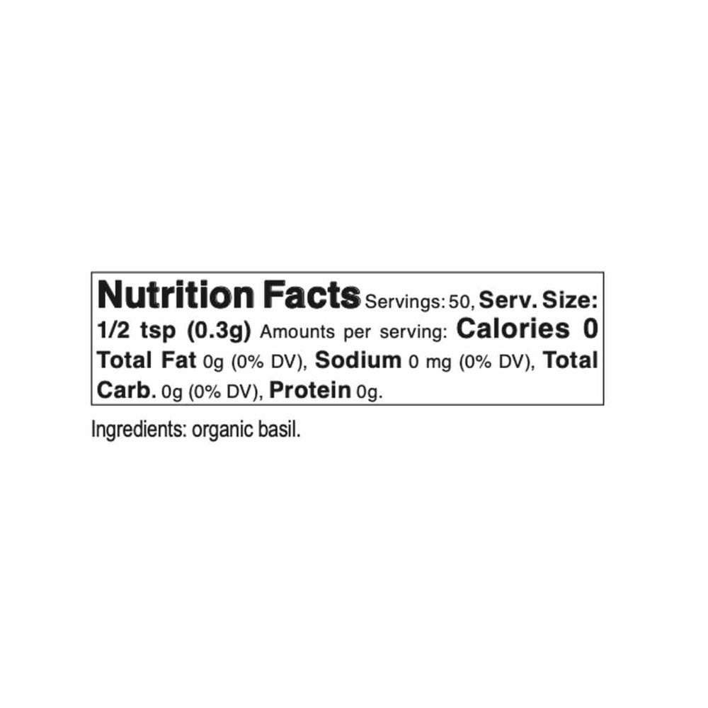 Bona Furtuna Organic Dried Basil - Nutrition Facts and Ingredients