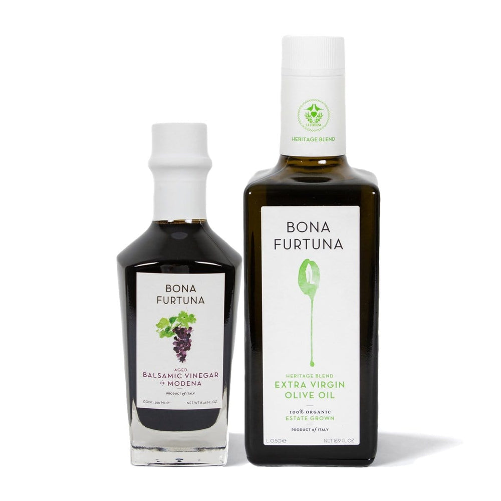 Bona Furtuna Renzo e Lucia - 7-Year Aged Balsamic Vinegar and Heritage Blend Extra Virgin Olive Oil bundle