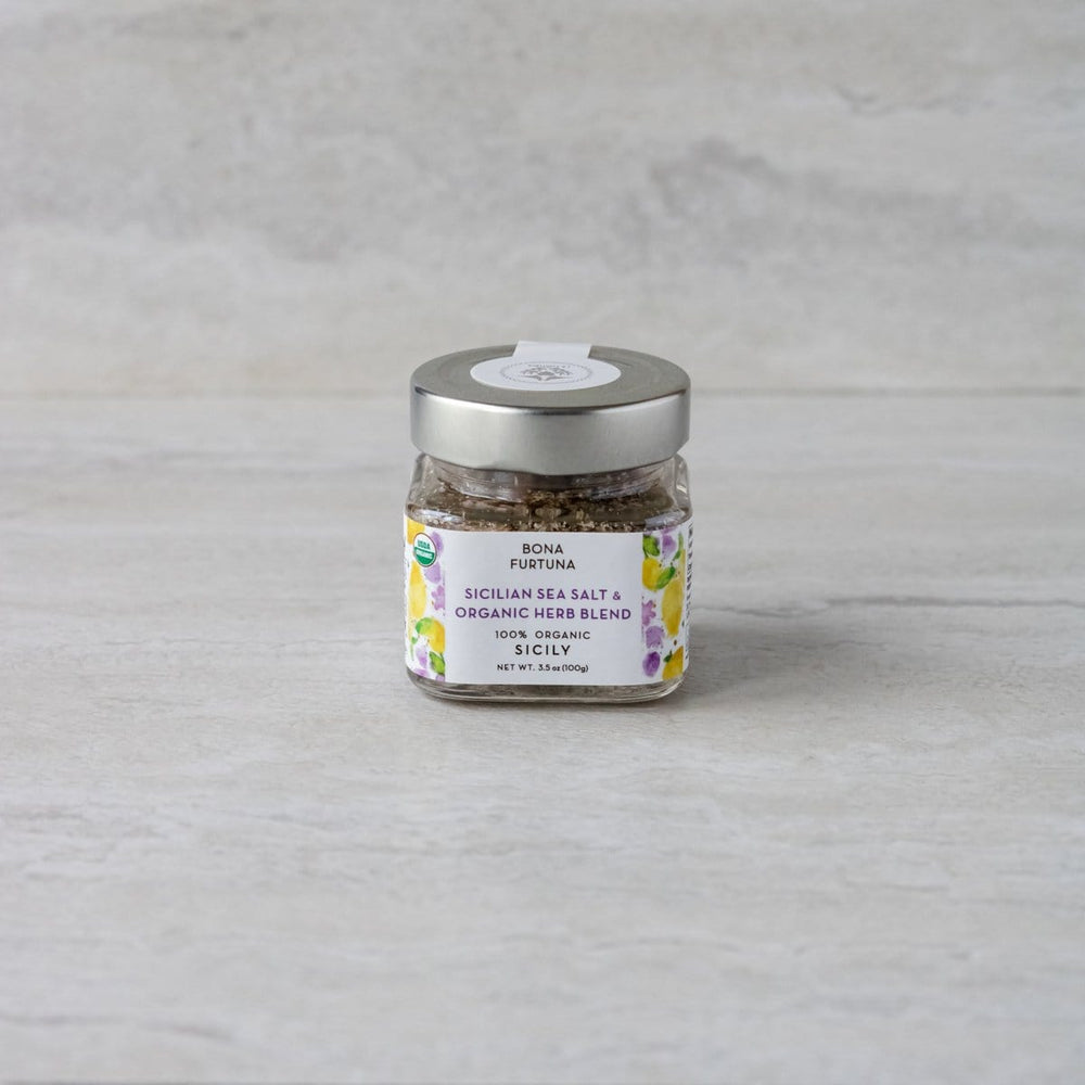 Bona Furtuna Sicilian Sea Salt and Organic Herb Blend - Herb Salt with Oregano, Lemon and Black Pepper